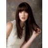 styled with bangs, and straightened color: espresso mix